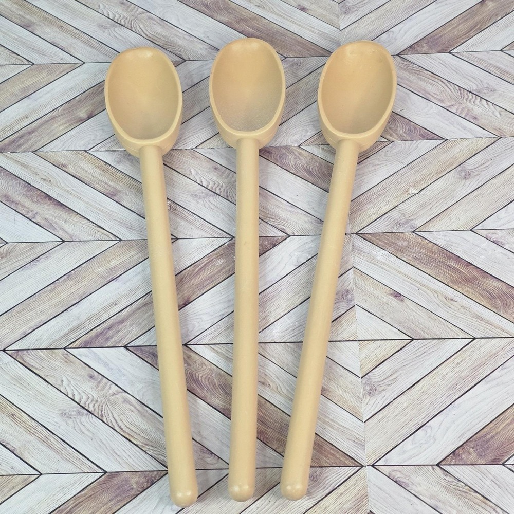 Lot 3 Matfer Bourgeat Exoglass High Temp Yellow Mixing Spoon Commercial France